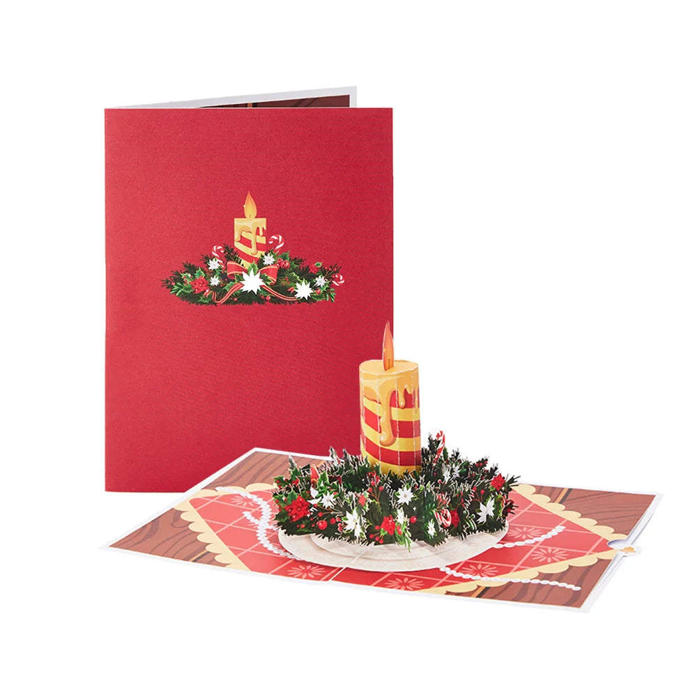 Cat Xmas Party Greeting Cards Christmas TreeThree-dimensional Pop Up Card  With Envelope 3D Postcard Holiday Supplies