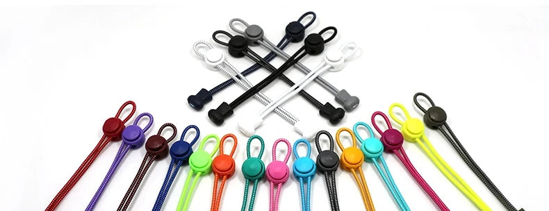 1 Pair 22 Colors Elastic Shoelaces Round Locking No Tie Shoe Laces Kids Adult Quick Lazy Laces Rubber Sneakers Shoelace T1