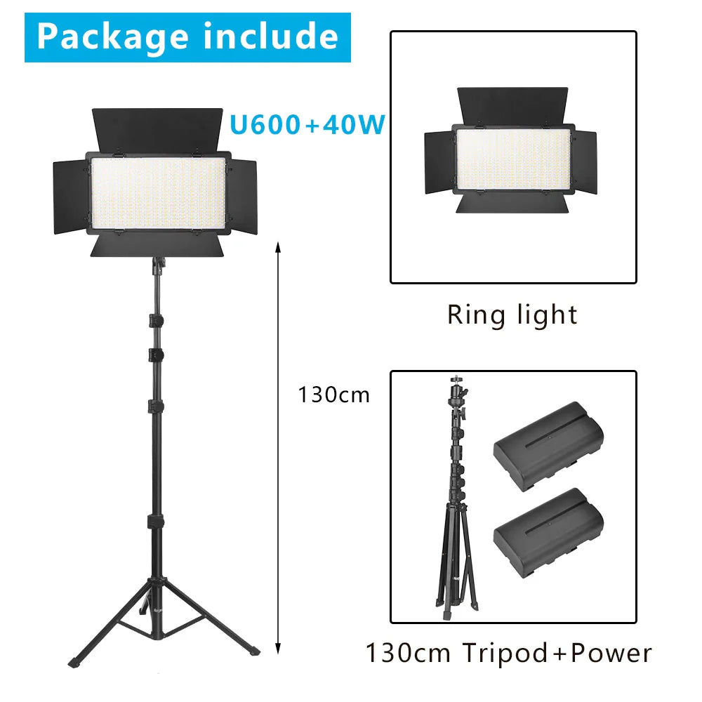 Nagnahz U800 LED Photo Studio Light for Tiktok Youbute Game Live Video Lighting Portable Video Recording Photography Panel Lamp