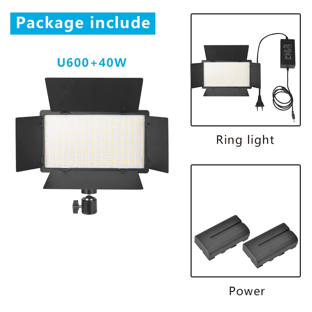 Nagnahz U800 LED Photo Studio Light for Tiktok Youbute Game Live Video Lighting Portable Video Recording Photography Panel Lamp