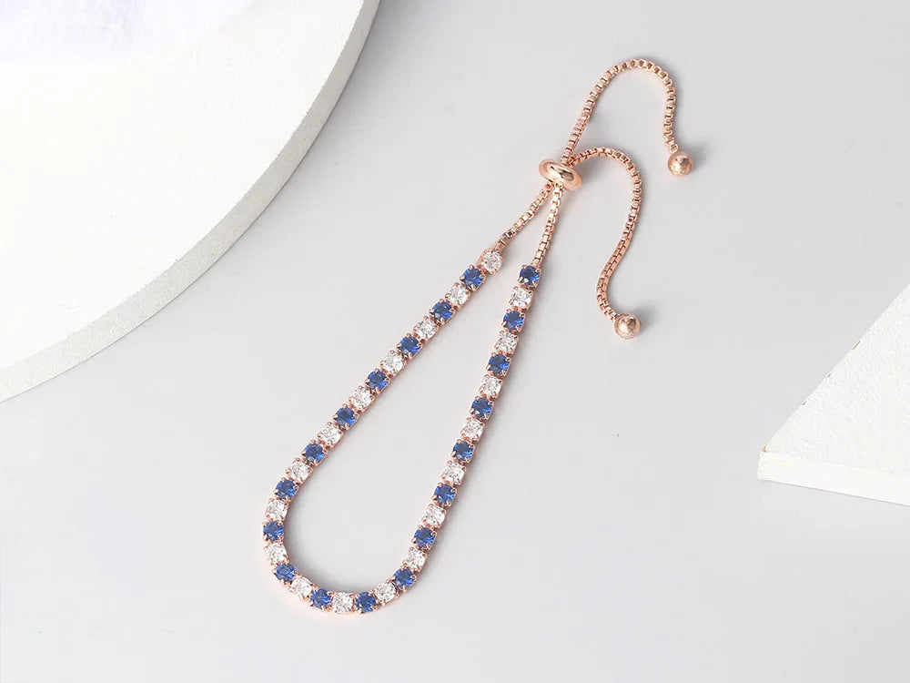 Adjustable Multicolor Tennis Bracelets for Women Ladies Wedding Rainbow Colorful Zircon Charm Bracelet Hand Chain Jewelry DZH043