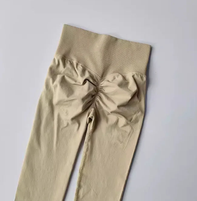 Seamless Sport Yoga  High Waist Pants Leggings Sport See Through Yoga Gym Running Quick Dry Pants Scrunch Butt Pants