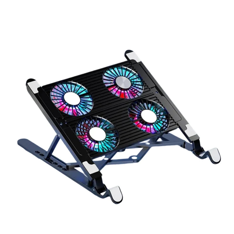 New Laptop Cooler Base Stand Foldable Laptop Cooling Pad Portable Adjustable Notebook Stand for 13-17.3 Inch with 4 Fans