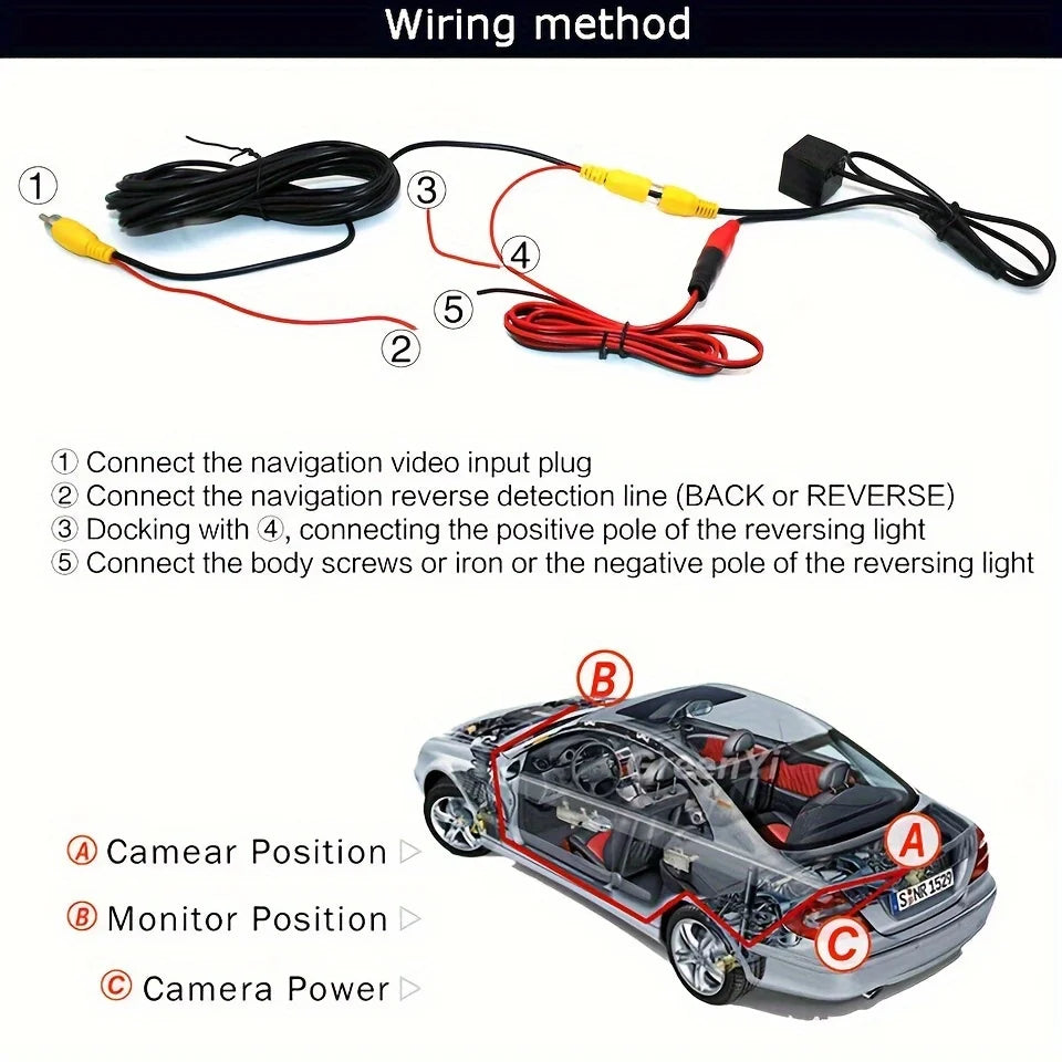 HD Night Vision Rear View Camera -Backup Camera with Easy Installation for Safe Reverse Parking and Crystal-Clear Video Quality