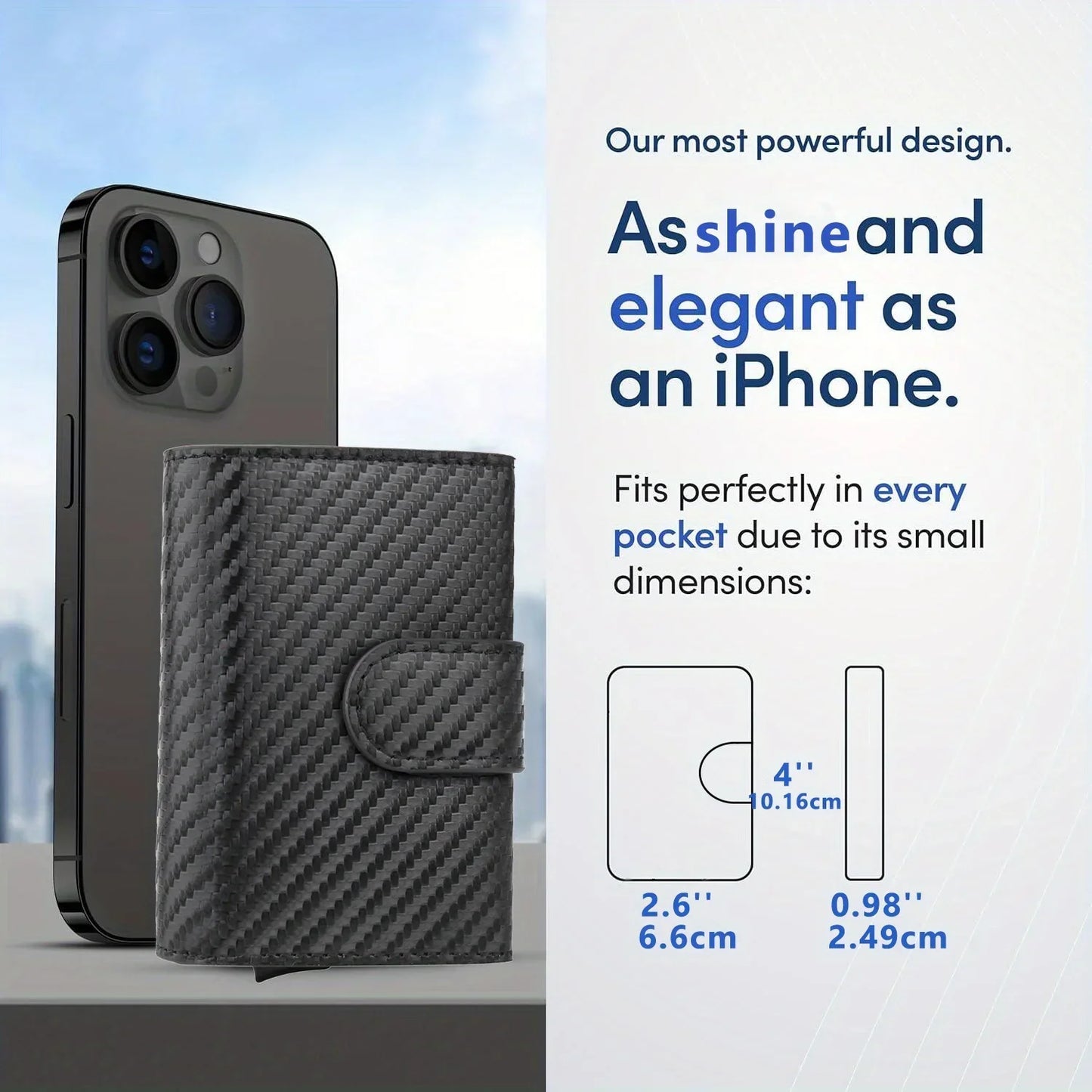 DIENQI Carbon Fiber Rfid Wallet Male Money Card Holder Pocket Mini Wallet Women Men Smart Purses Automatic Pop Up Valet Walet