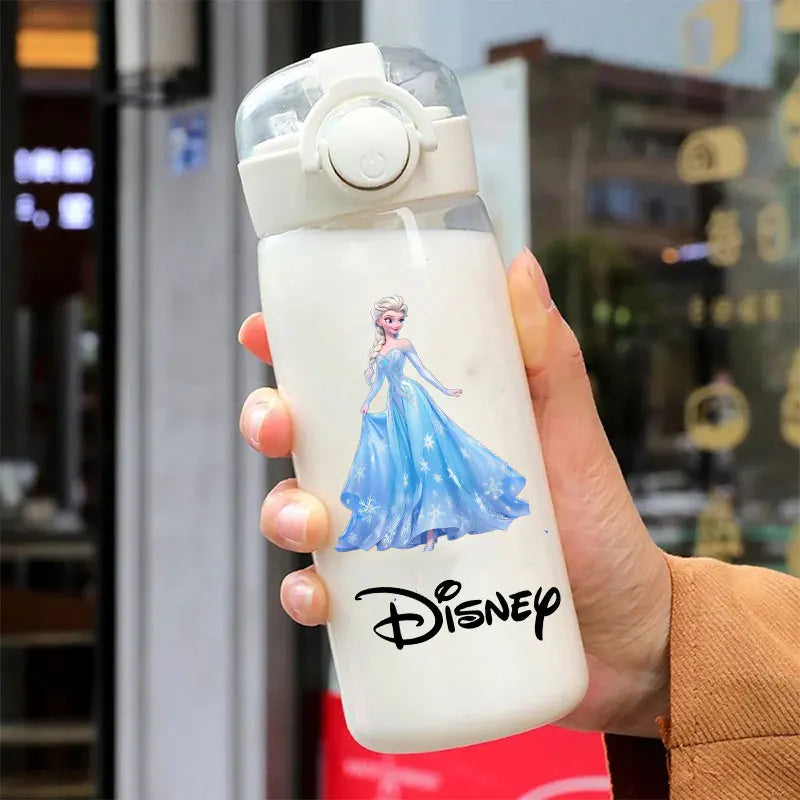 Straw 600/400ML Water Cup Princess Children Portable Plastic Mermaid Frozen Transparent Large Capacity Sport Water Bottle