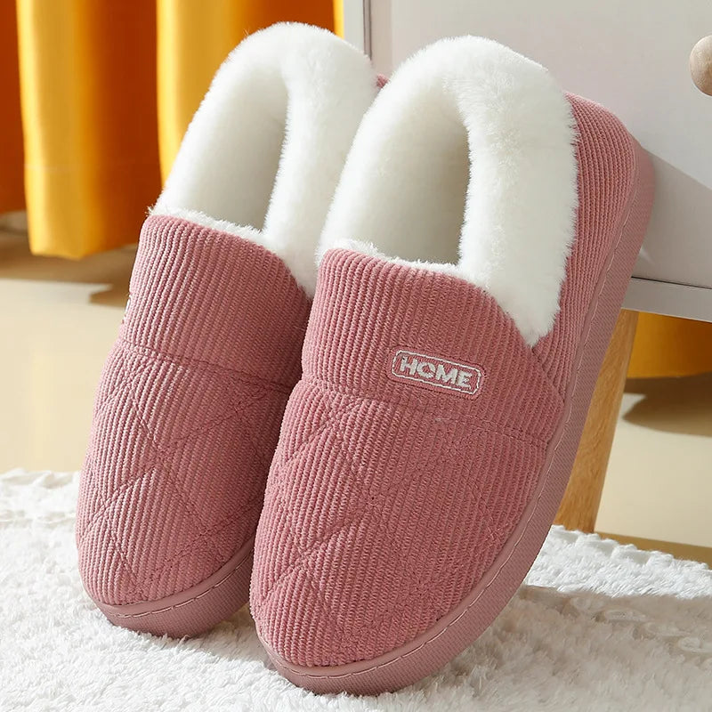Eyriphy Winter Warm Plush Slippers Women Comfort Warm Cotton Shoes Soft Sole Indoor Outdoor Bedroom Slides Female Lovely Slipper