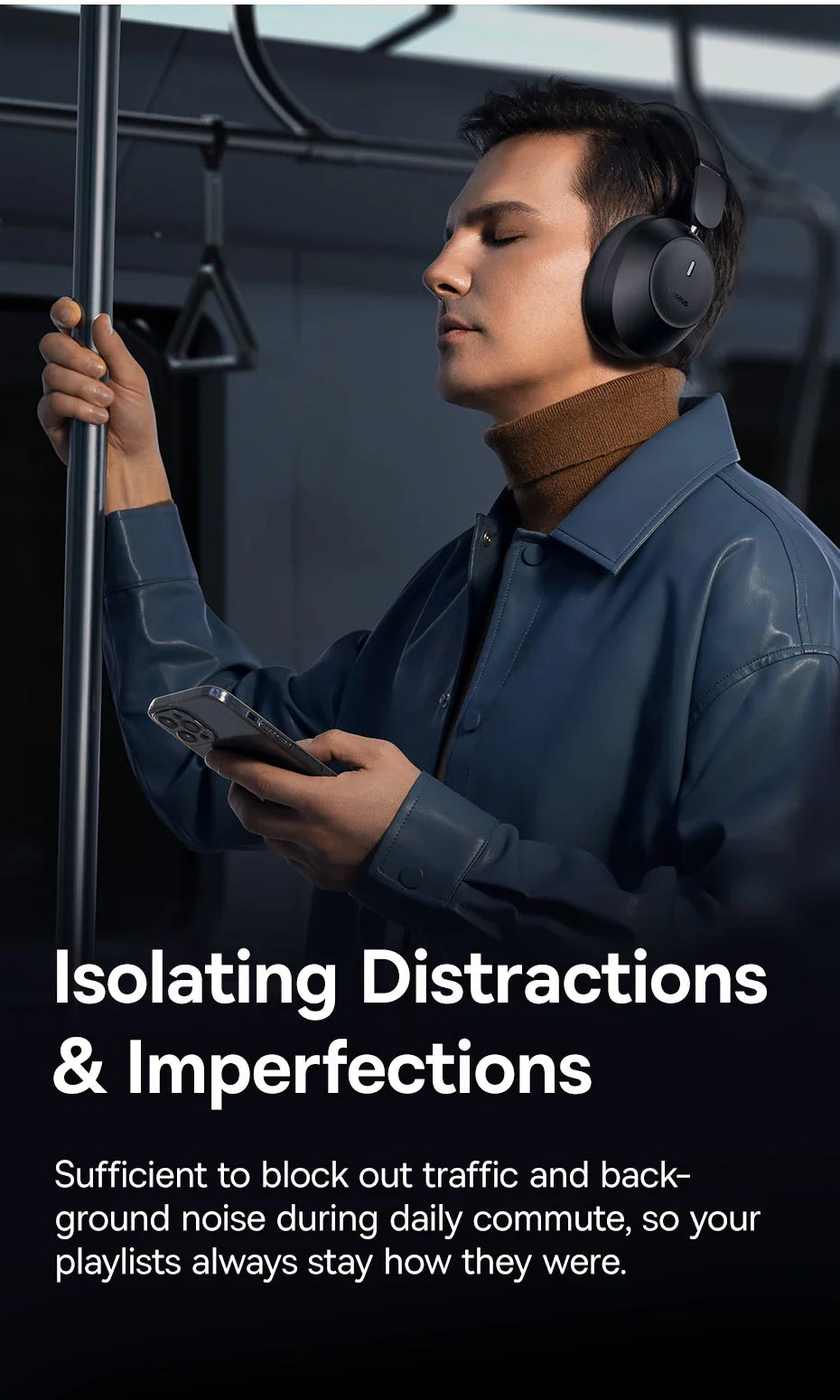 Baseus Bass 30 Max Wireless Headset Bluetooth 5.3 Over Headphones Bass-Enhancing 40mm Diaphragm Ultra Low Latency Earphones 50H