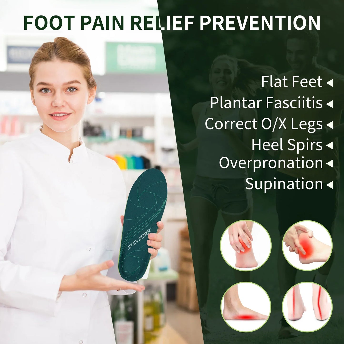 Plantar Fasciitis Orthopedic Sport Insole Men Women Sneaker Flat Feet High Arch Support Orthotic Insoles Plantillas Insert Sole