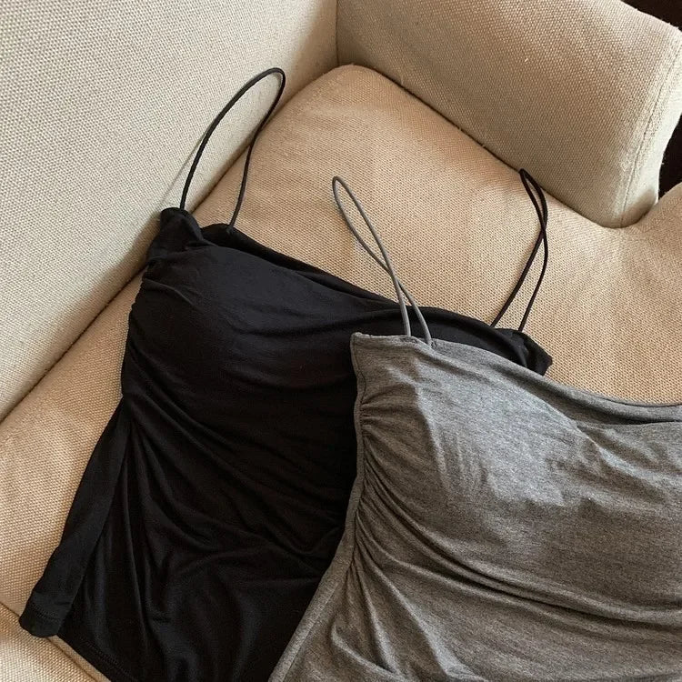 Summer Camis Tank Tops Women Thin Strap Bra Tanks For Woman Solid Color Casual Korean Style Female Top