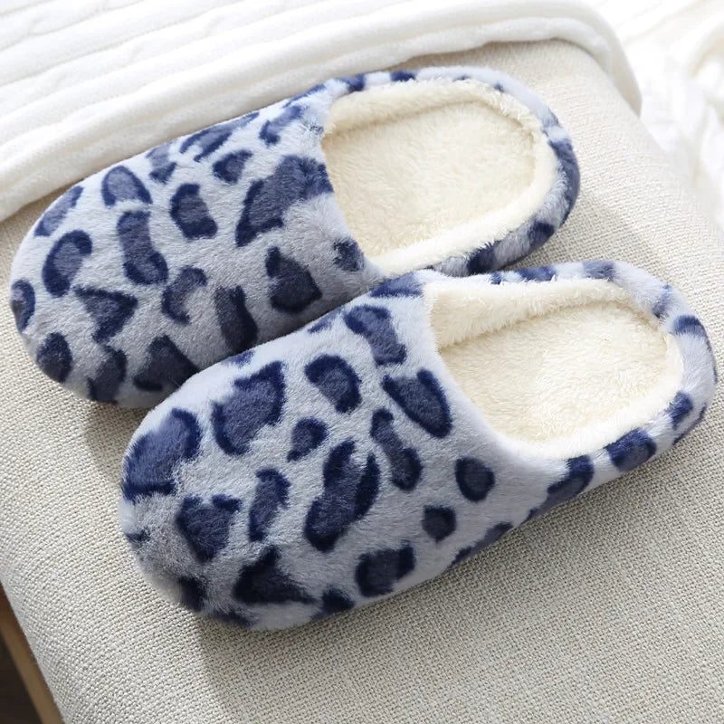 Women Winter Home Fur Slippers Cartoon Cat Non-Slip Soft Warm House Indoor Bedroom Men Couples Boys Girl Memory Foam Floor Shoes