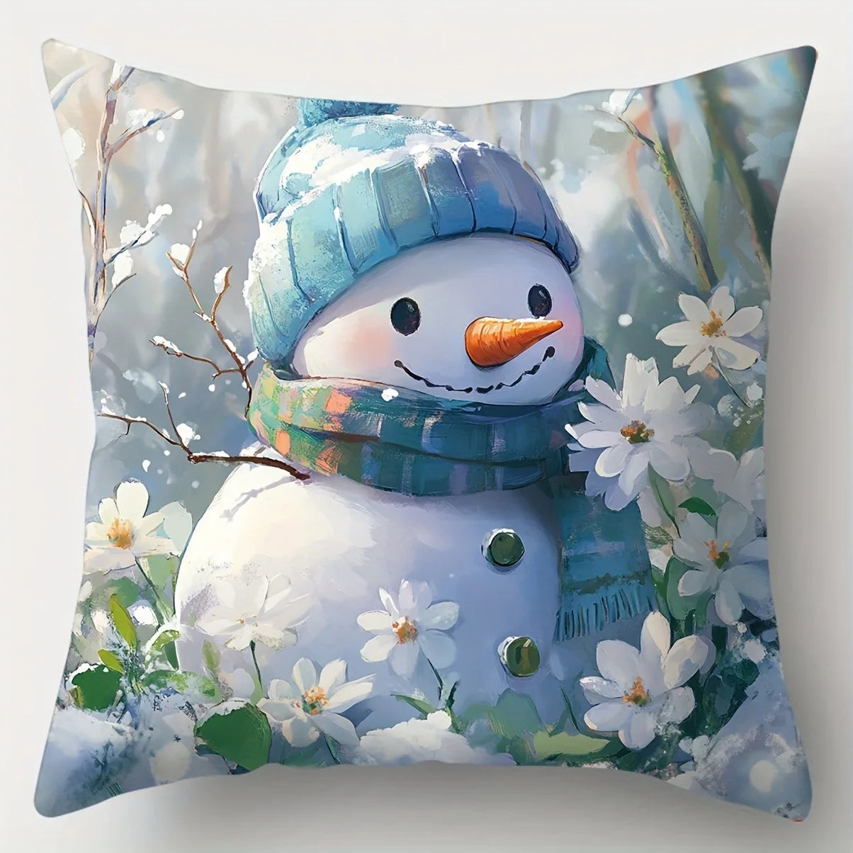 Christmas decoration pillowcase New Year Gift Snowman Fawn Santa Claus car pattern home decoration sofa cushion cover