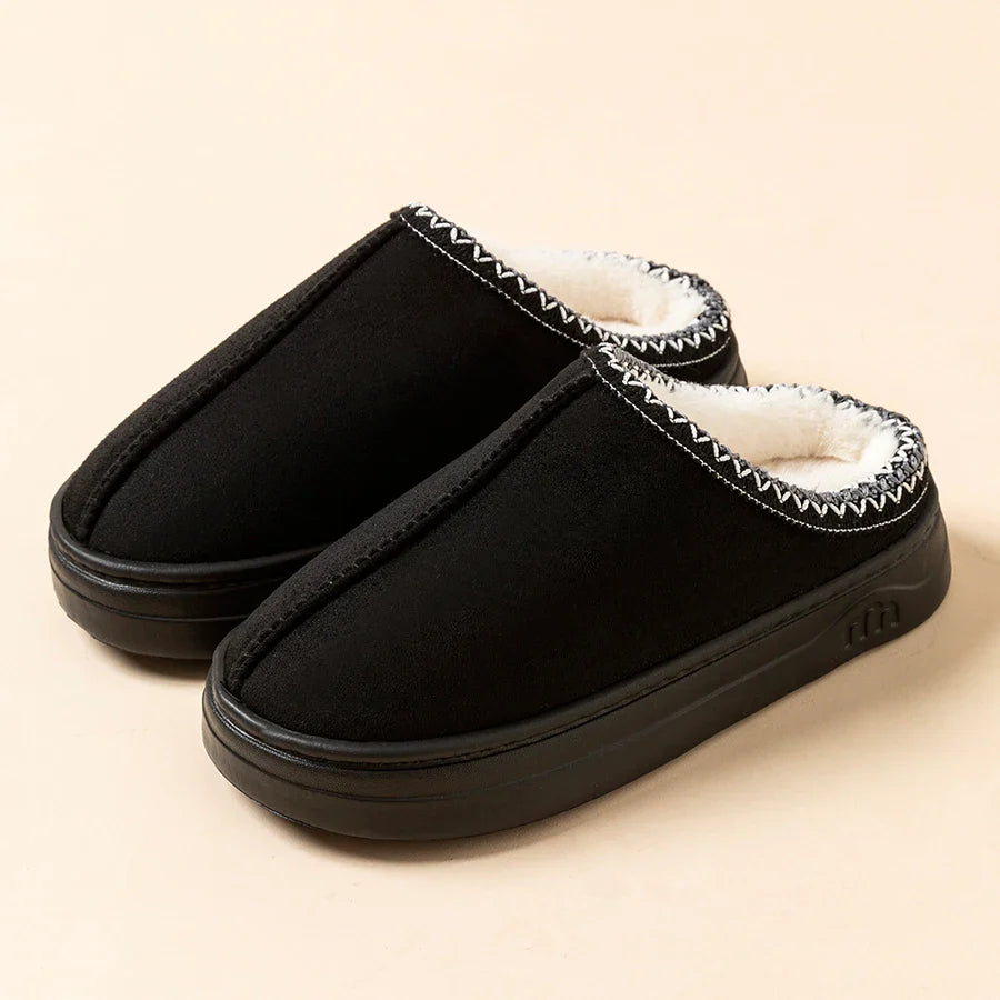 Winter Men's Slippers Indoor Bedroom Breathable Warm Snow Boots Women Outdoor Soft Sole Anti-slip Home Cotton Shoes Couple