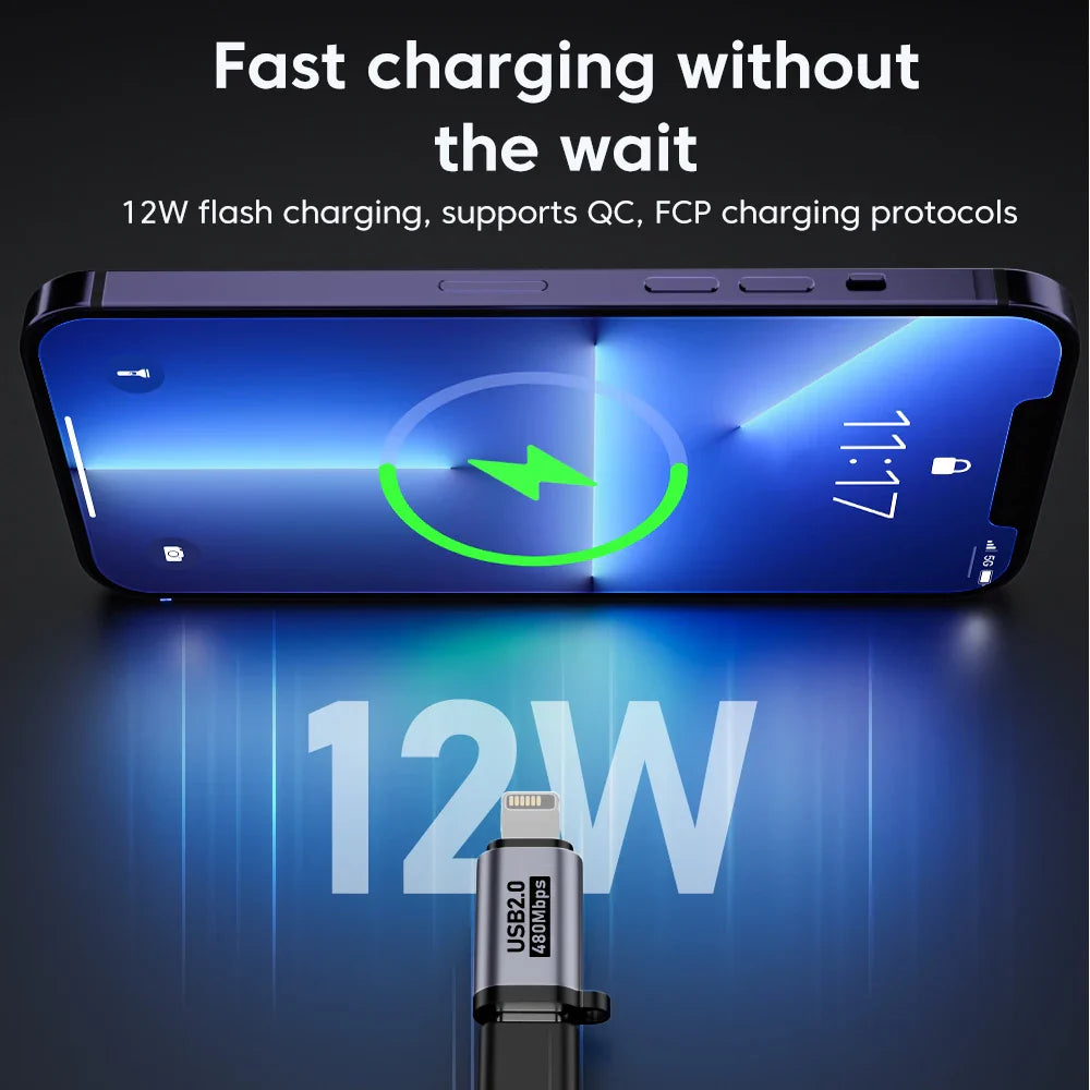 Micro USB To Type C Adapter Mini USB To USB C 480Mbps Fast Data Charging Connector USBC To Lightning Adapter For iphone Android