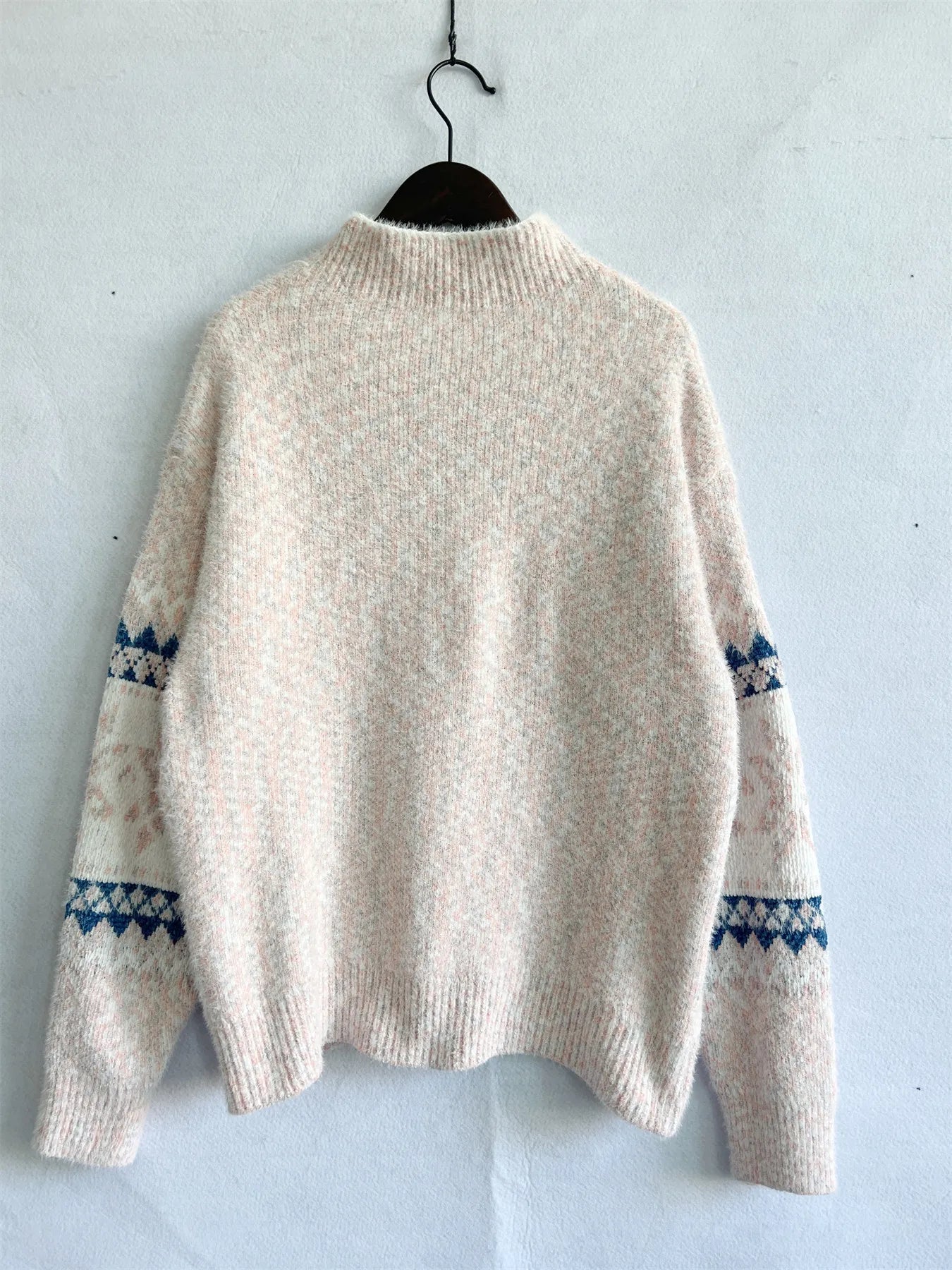 Winter Clothes Women 2023 New Year Sweater Snowflake Vintage Loose Jumper Red Long Sleeve Knitted Pullover Holiday Tops