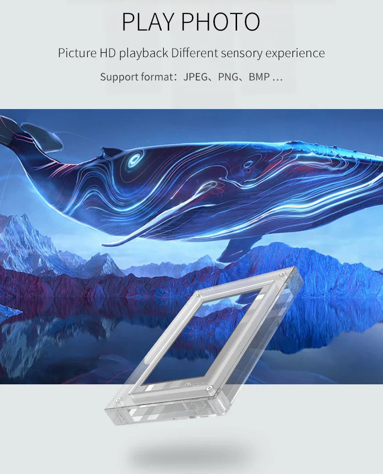 Acrylic Digital Photo Frame 5/7 Inch 1000mAh Vertical Display IPS Screen 2G Memory Battery Porta Retrato Digital