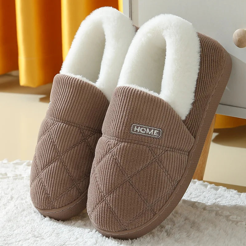 Eyriphy Winter Warm Plush Slippers Women Comfort Warm Cotton Shoes Soft Sole Indoor Outdoor Bedroom Slides Female Lovely Slipper