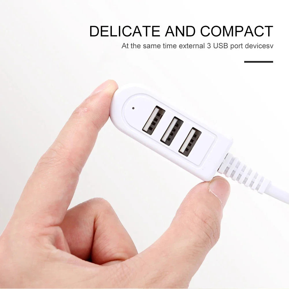 3 In 1 USB Splitter Socket Multi-function 3A Charger Converter USB Port Hub Digital Data Cables Accessories Extension Cable Line