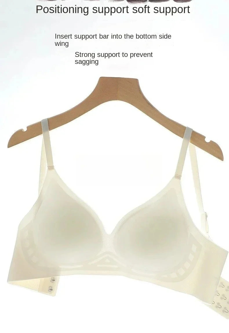 Flat Chest Solution Bra for Women Thickened Push Up Cups No Steel Ring Seamless Invisible Lift Small Chest Enhancement B C Cup