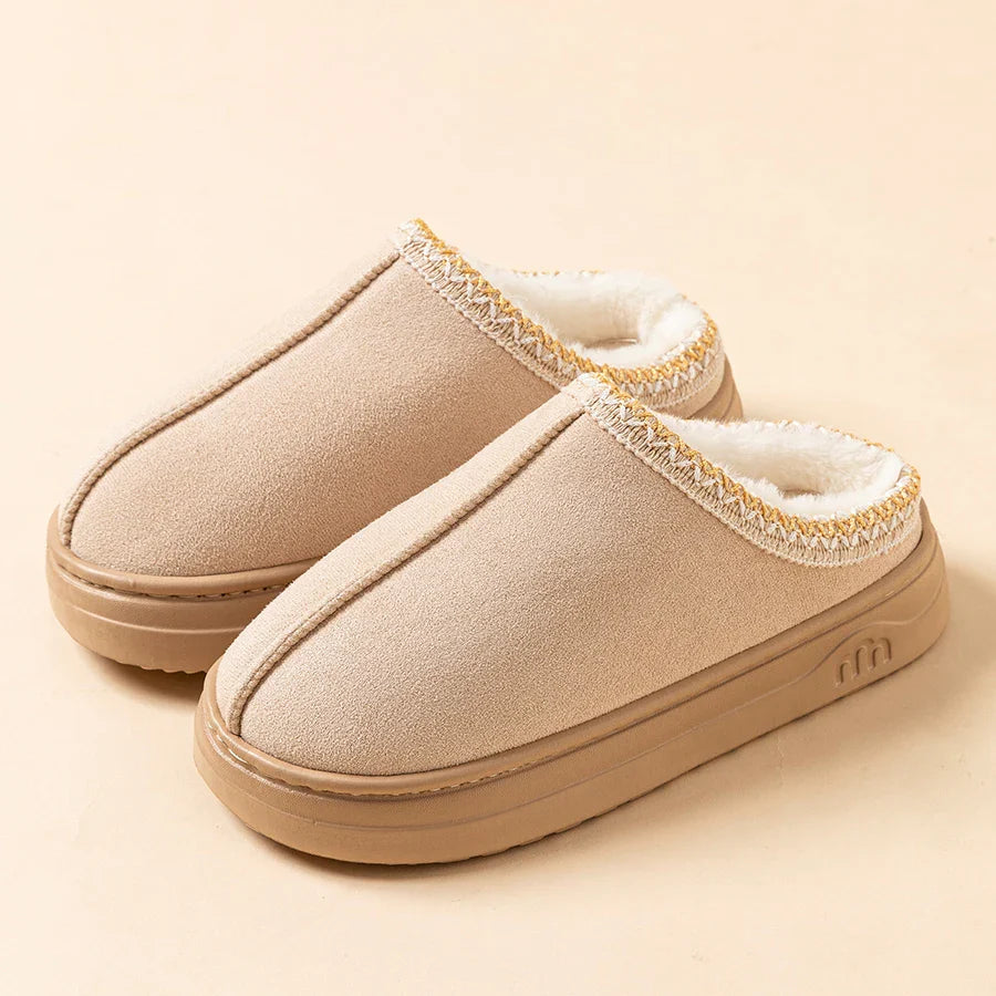 Winter Men's Slippers Indoor Bedroom Breathable Warm Snow Boots Women Outdoor Soft Sole Anti-slip Home Cotton Shoes Couple