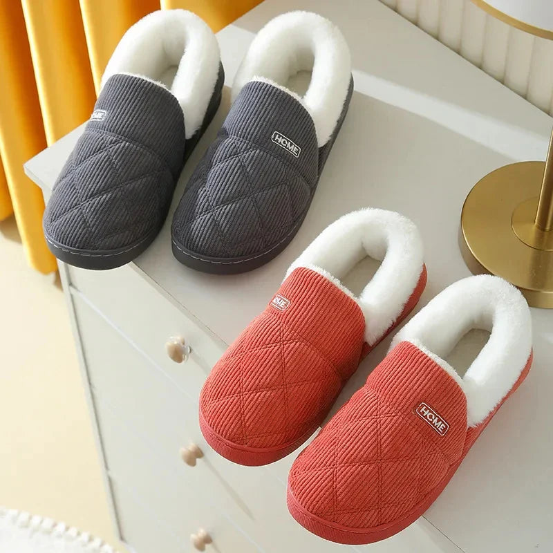 Eyriphy Winter Warm Plush Slippers Women Comfort Warm Cotton Shoes Soft Sole Indoor Outdoor Bedroom Slides Female Lovely Slipper