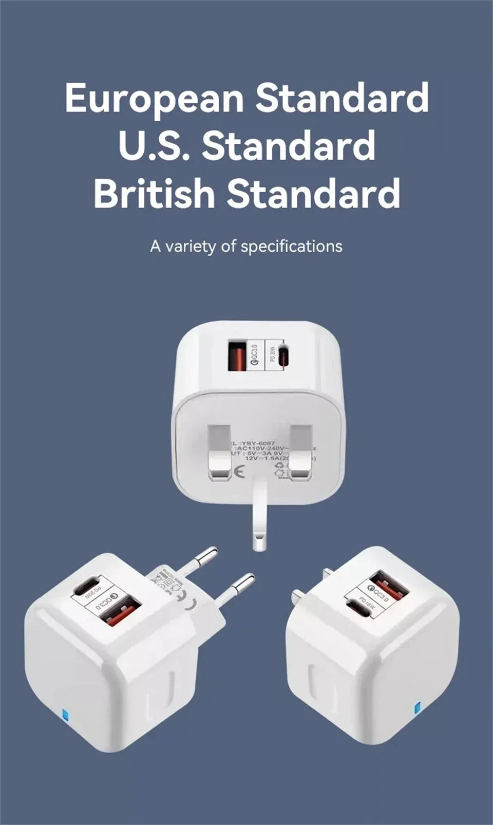 EU US UK 20W Dual Ports Type c USB C PD Wall Charger Fast Quick Charging Power Adapters For IPhone 11 12 13 14 15 Samsung htc lg