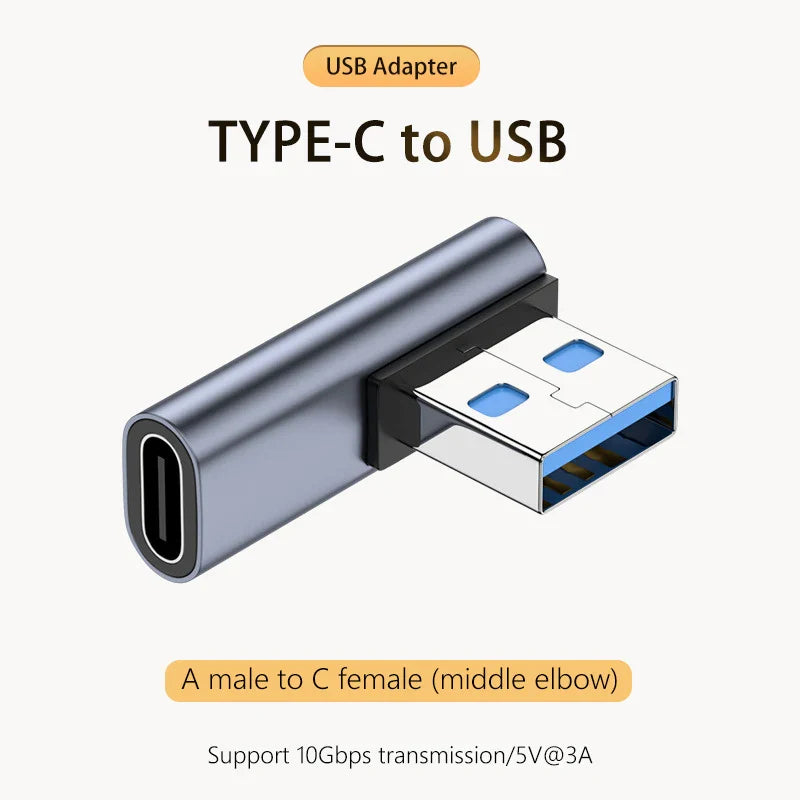 NNBILI 5A Type-C OTG Adapter 240W Fast Charging Data Converter USB4.0 40Gbps Support 8K 60Hz USB C 90/180 Degree Elbow Adapter