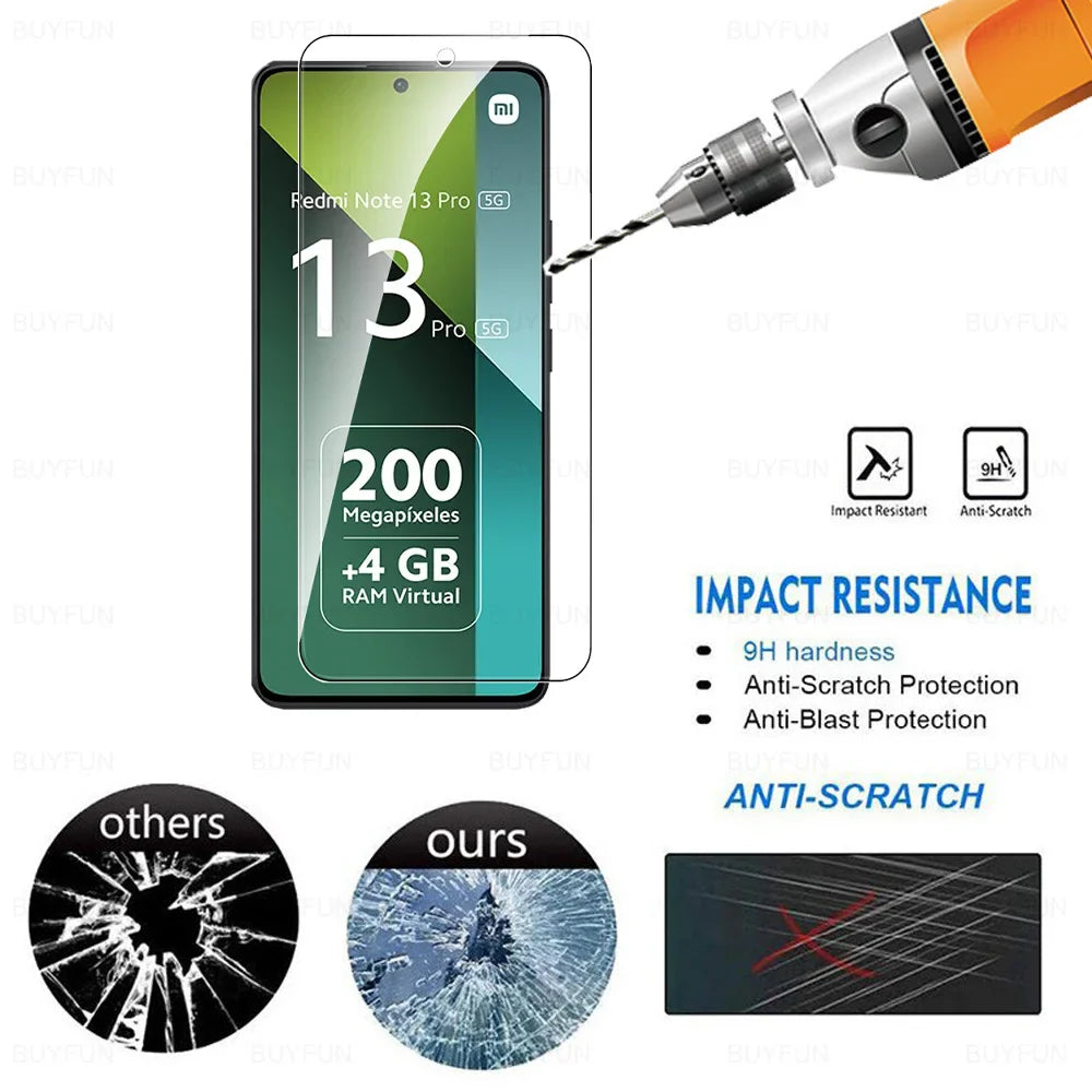 8 in 1 Tempered Glass For Redmi Note 13 Pro 5G Camera Glass For Xiaomi Redmy Note13 13Pro Note13Pro 4G HD Lens Screen Protector
