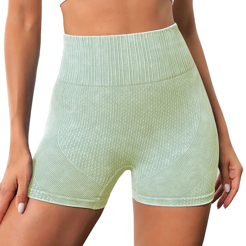 Seamless Knitted Buttock Sports New Shorts Running Yoga Fitness Pants Tight Quick Dry Training Yoga Shorts Women