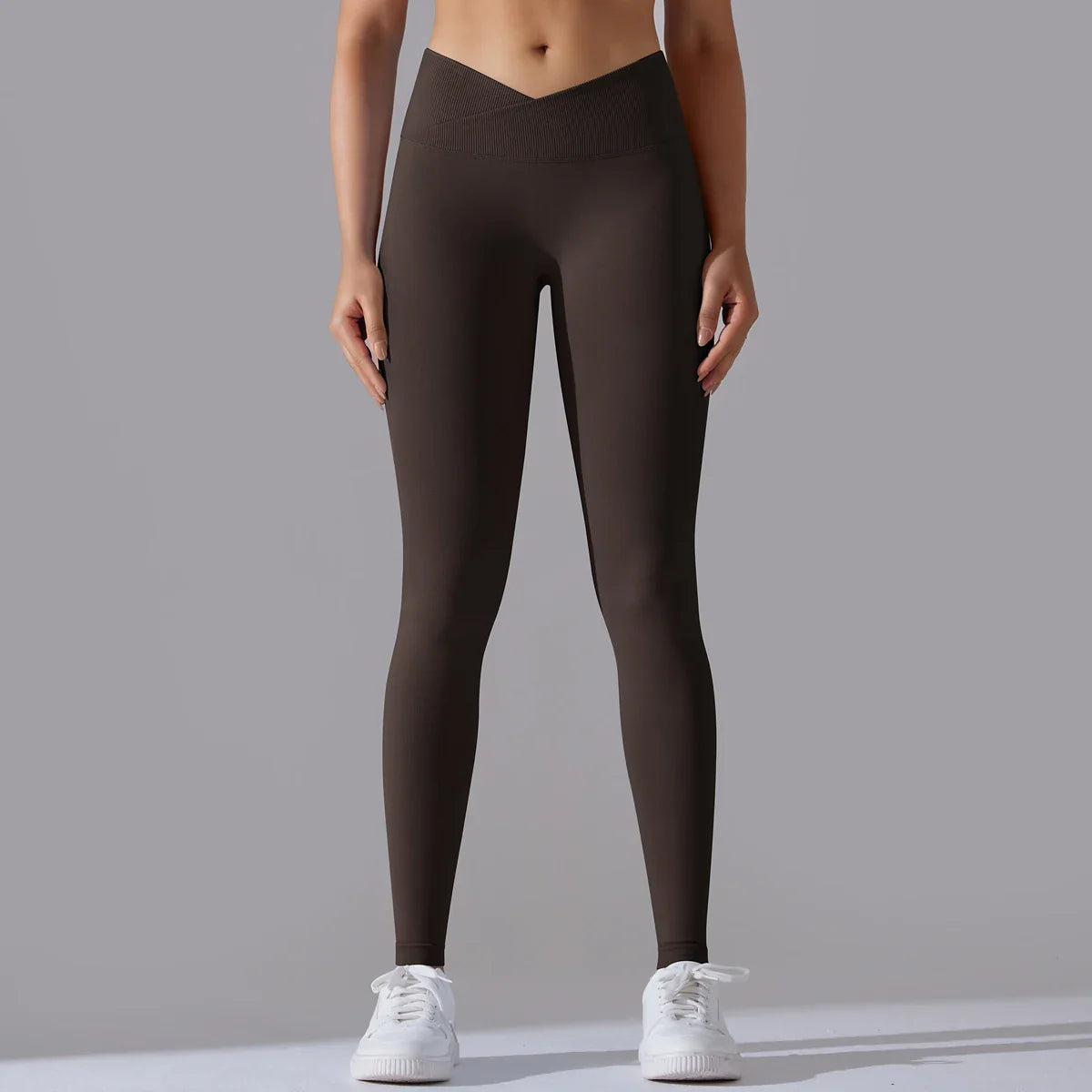 Crossover Waist Women Yoga Leggings Hips Lifting Gym Leggings Seamless Sport Pants High Waist Fitness Leggings Workout Running