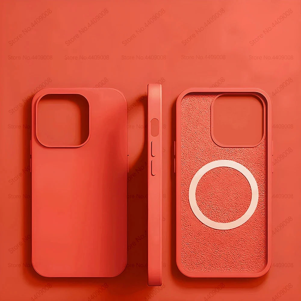 For Magsafe Original Magnetic Cases For iPhone 15 14 13 12 11 Pro Max Plus Wireless Charge Case Liquid Silicone Cover Accessory