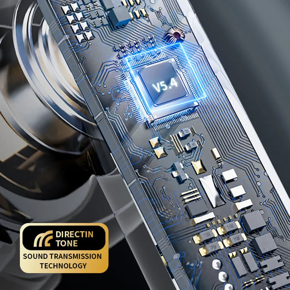 New Full Touch Screen Headphones ANC Bluetooth 5.4 Noise Cancelling Earphones HiFi Stereo Wireless In-Ear ENC Earbuds With Mic