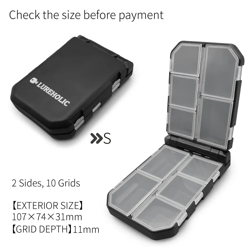 LUREHOLIC Fishing Tackle Boxes for Lure Accessories Storage Snap, Swivel, Jig Head, Hooks, Aji Lure Baits,Tungsten Weights, etc