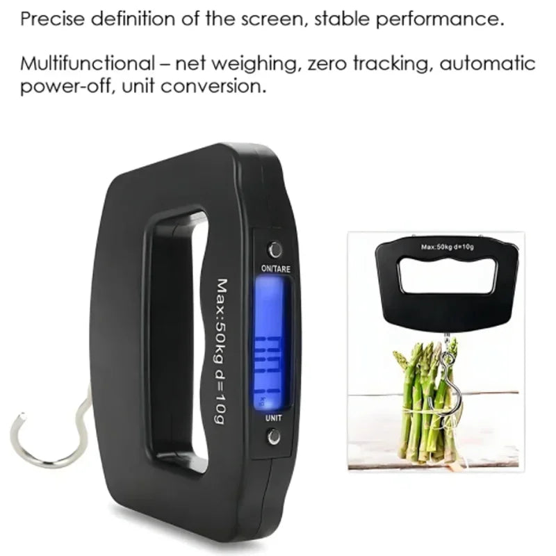 50kg/10g Digital Luggage Scale Electronic Portable Suitcase Travel Weighs With Backlight Electronic Travel Hanging Scales