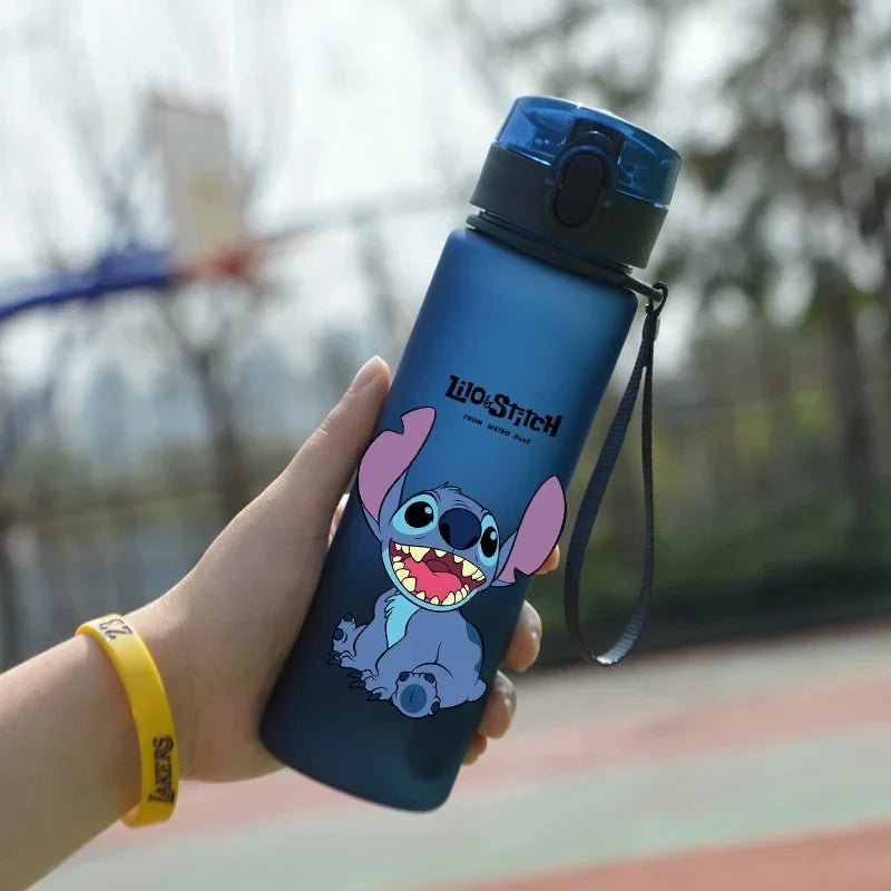 Lilo & Stitch 560ML Water Cup Children Portable Plastic Cartoon Figures Kawai Stitch Outdoor Large Capacity Sports Water Bottle