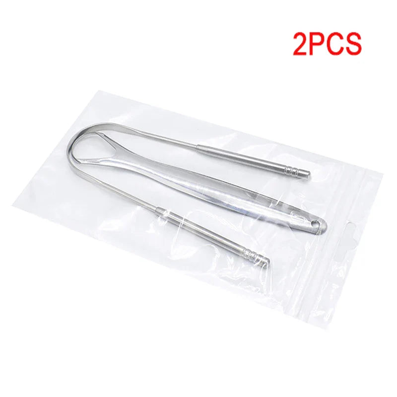 Oral Tongue Cleaner Stainless Steel U Type Tongue Scraper Brush Cleaning Coated Tongue Toothbrush Oral Hygiene Care Tools