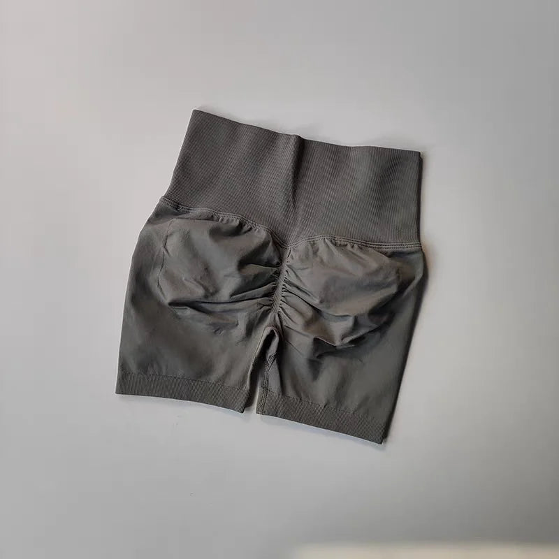 Summer High-Waist Women's Yoga Shorts Breathable Fitness Butt Lift Sports Running Shorts Cycling Push-Up Workout Gym Shorts