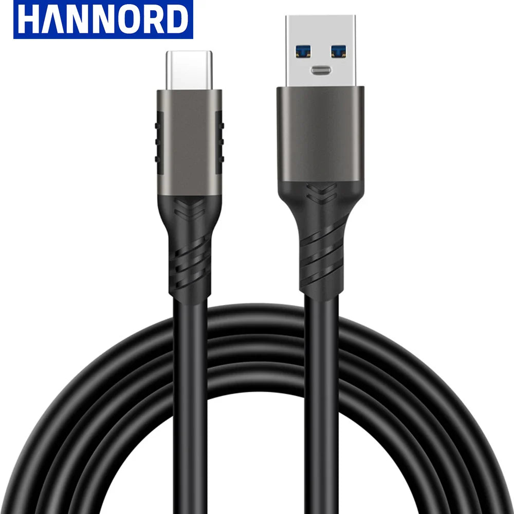 Hannord USB3.2 10Gbps Cable USB A to Type-C 3.2 Data Transfer USB C SSD Hard Disk Cable 3A 60W Quick Charge 3.0 Charge Cable