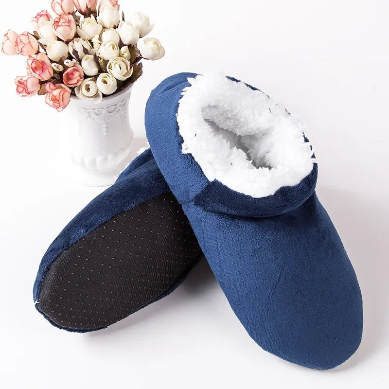 Mens House Slippers Fluffy Home Winter Warm Plus Size Non Slip Plush Soft Comfy Male Casual Indoor Floor Shoes Lazy Flat Fuzzy