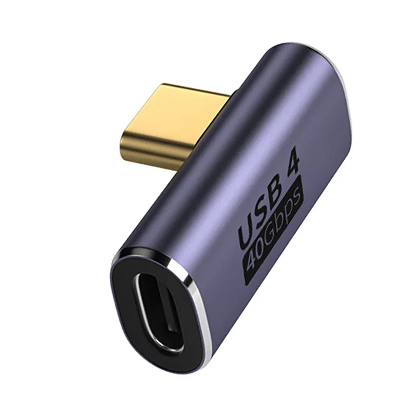 NNBILI USB Type-C Adapter For Macbook 90 Degree Quick Charge Converter Male To Female 100W 5A 40gbps PD Data Transfer 8K60HZ  