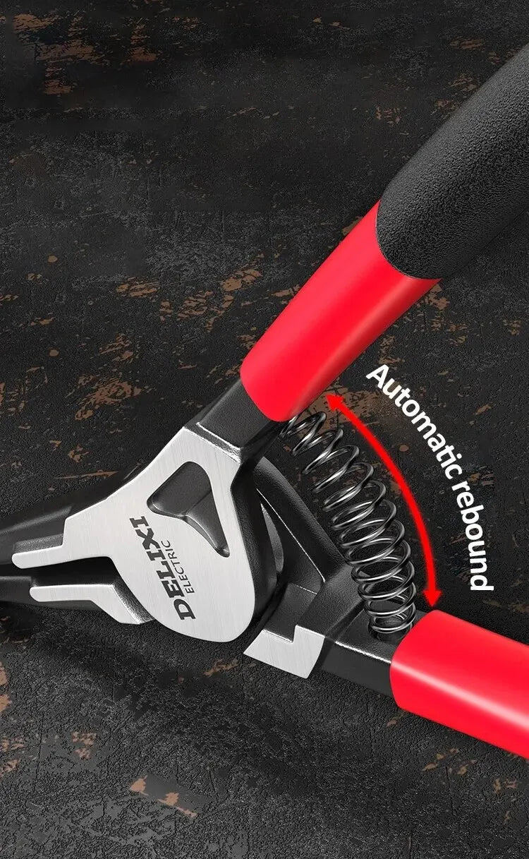 DELIXI ELECTRIC 5-In Circlip Pliers,Needle nose Pliers,Retaining Ring Pliers,for Removing Installing Puller Locking Rings Shafts