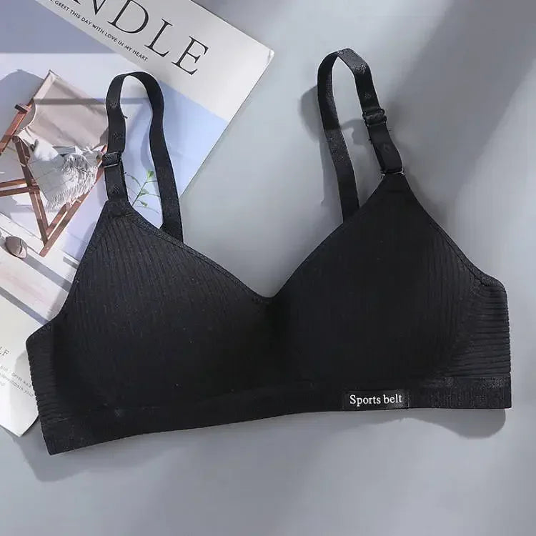 Women Cotton Push Up Bra AB Cup Bra Wireless Gathered Comfort V Brassiere Lingerie Bralette For Women Seamleass Bras Underwear