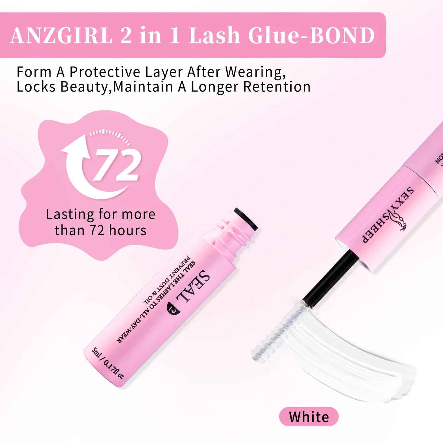 Lash Bond and Seal 10ml Individual Lashes Glue and Seal Super Strong Hold Lash Extension and Lash Glue Remover 5ml Tweezers Kit