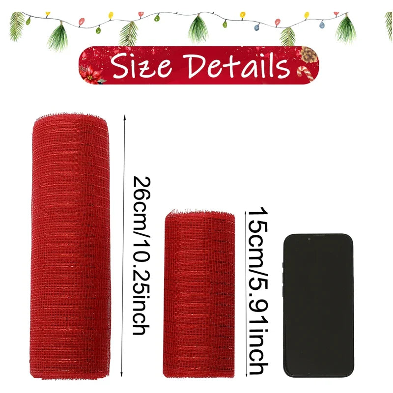 Christmas Crystal Gauze Ribbons 2024 Christmas Tree Decorations for Home Door Wreaths Navidad Noel Gifts Happy New Year 2025