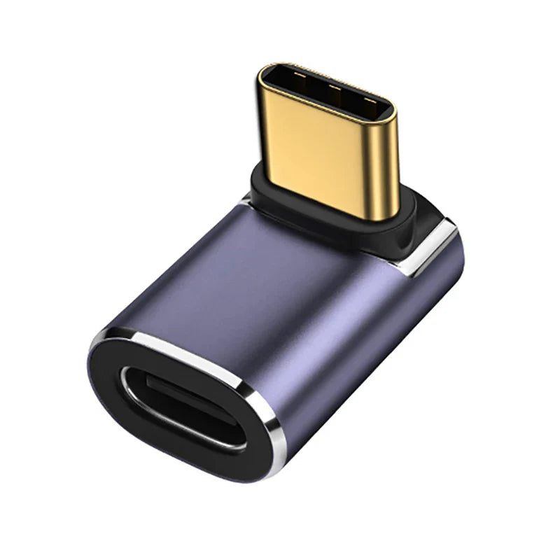 NNBILI USB Type-C Adapter For Macbook 90 Degree Quick Charge Converter Male To Female 100W 5A 40gbps PD Data Transfer 8K60HZ  