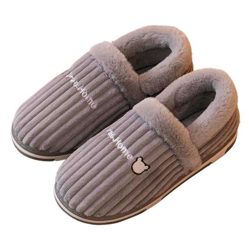 Eyriphy Winter Warm Plush Slippers Women Comfort Warm Cotton Shoes Soft Sole Indoor Outdoor Bedroom Slides Female Lovely Slipper
