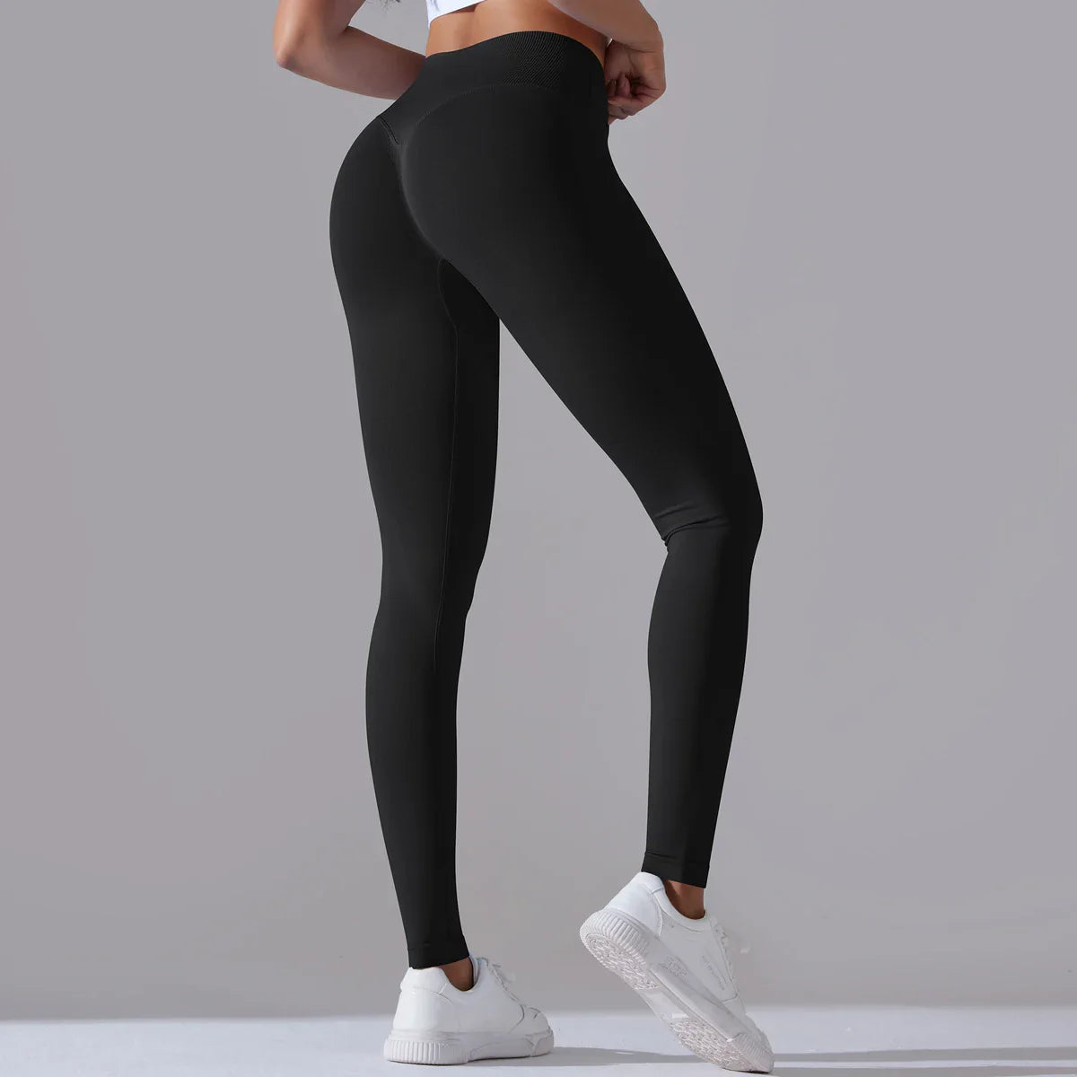 Crossover Waist Women Yoga Leggings Hips Lifting Gym Leggings Seamless Sport Pants High Waist Fitness Leggings Workout Running