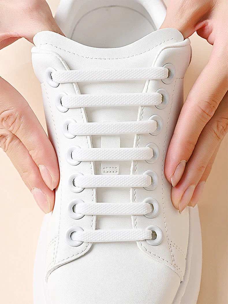 16pcs/lot Silicone Shoelaces No Tie Shoelaces 12 colors Elastic Lace Shoelace Creative Lazy Silicone Laces Rubber Lace