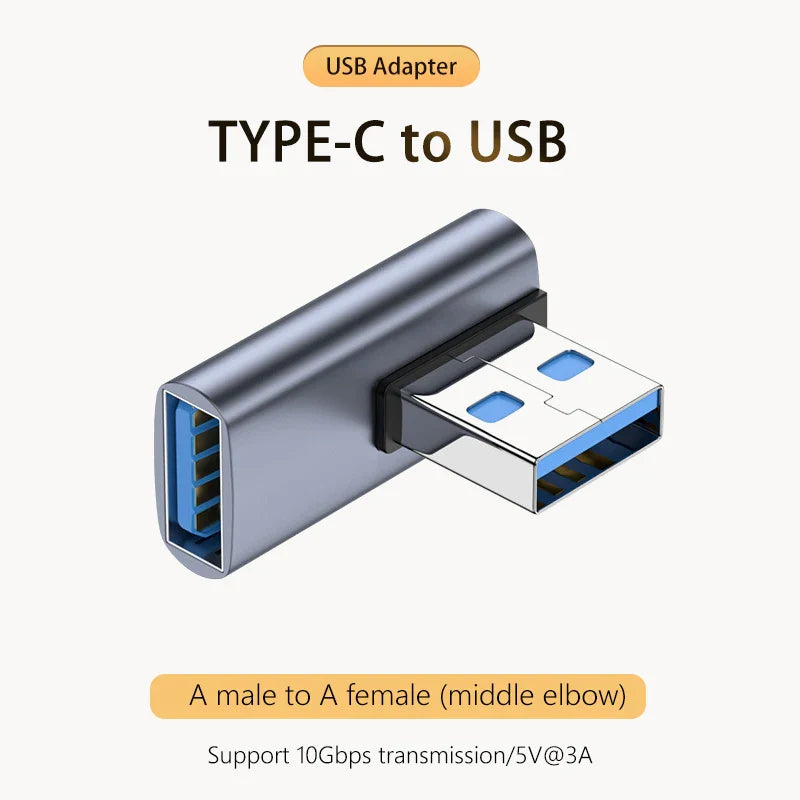 NNBILI 5A Type-C OTG Adapter 240W Fast Charging Data Converter USB4.0 40Gbps Support 8K 60Hz USB C 90/180 Degree Elbow Adapter