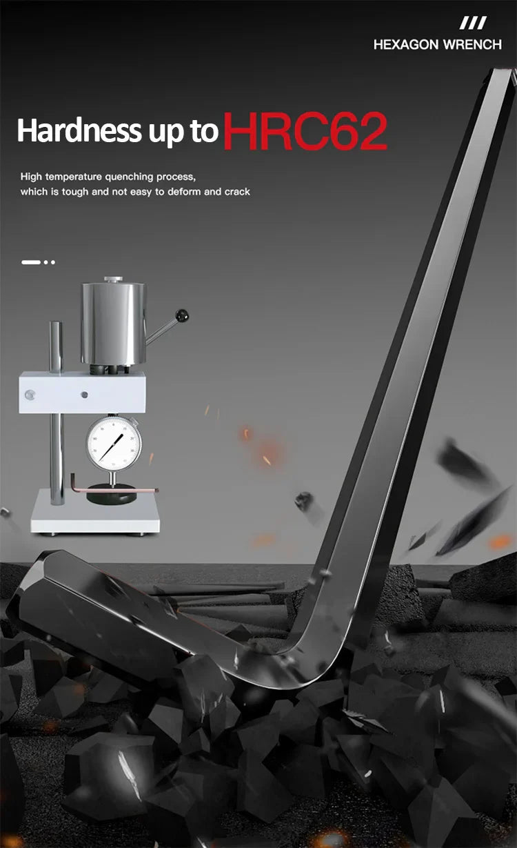 DELIXI ELECTRIC Allen Key Set,Allen Hex WrenchScrewdriverBox-packed Set,SleevUniversal Torque Long Metric,for VehicleMaintenance